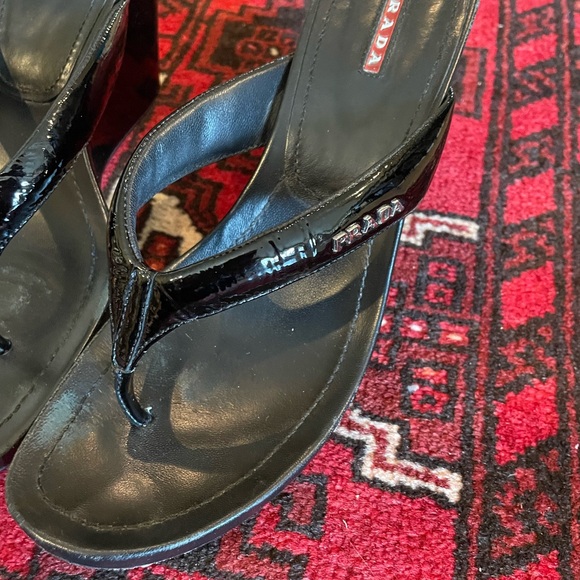Prada Patent Wedges Sandals 37 - Picture 6 of 8